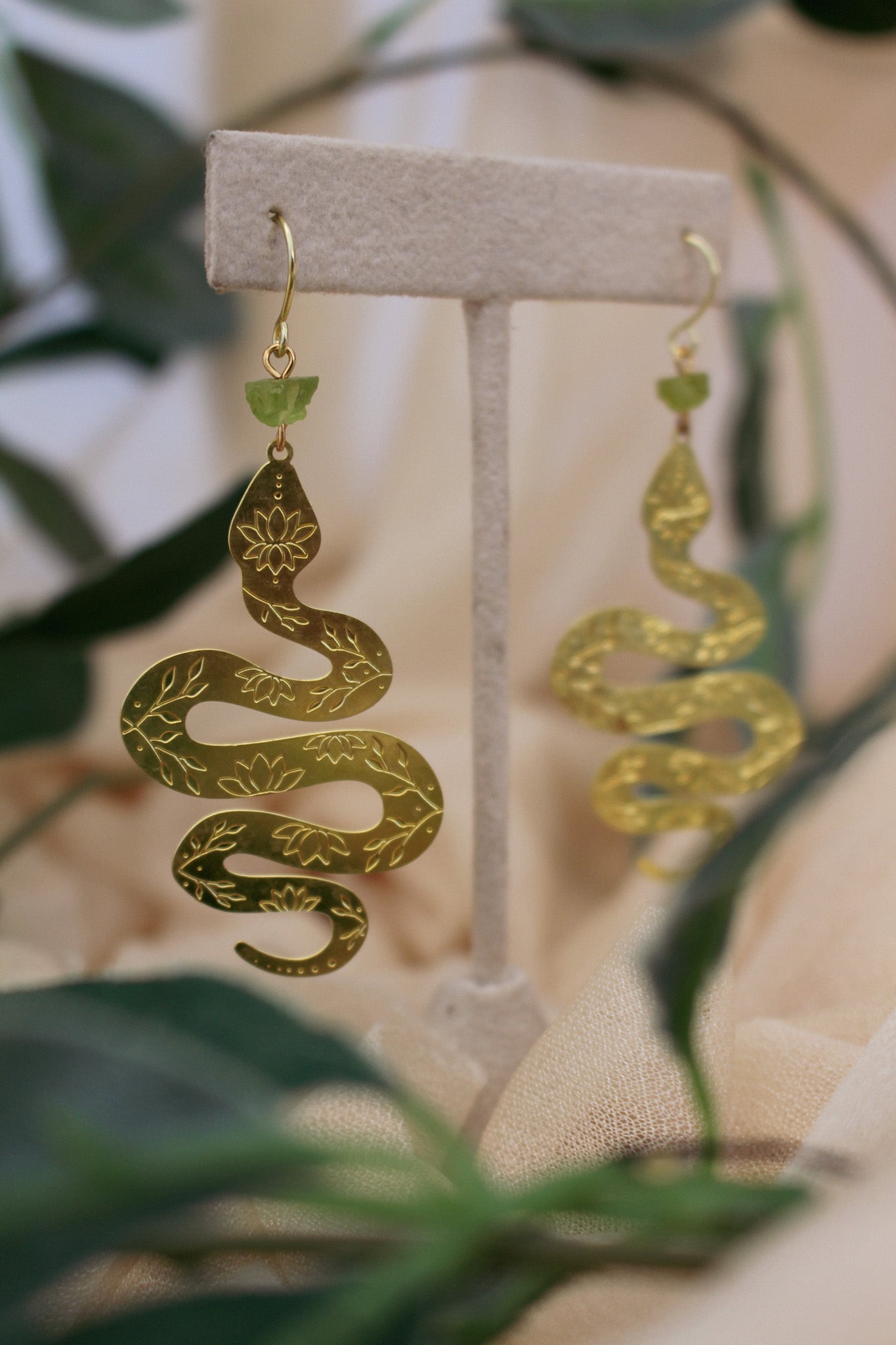 Snake Brass Earring Charms Raw Brass Snake Pendant Brass Snake