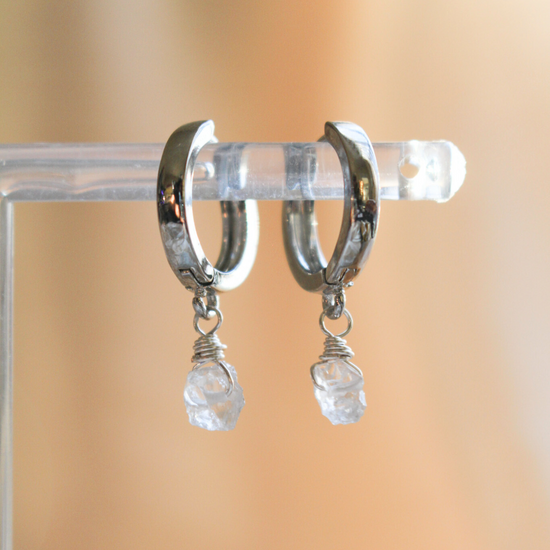 Lil Huggies: Silver (Multiple Crystal Options!)